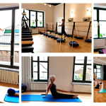 **Image Prompt:** A collage showcasing authentic testimonials about a Pilates studio. Include snippets of text in German, such as "Rückenprobleme fast weg," alongside before-and-after photos (blurred for privacy) and happy, active people of various ages and body types participating in Pilates exercises. Emphasize a welcoming studio atmosphere with natural light. Use the hashtag #PilatesTransformation.