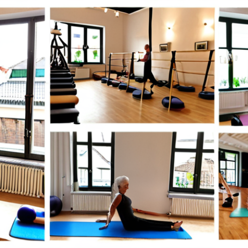 **Image Prompt:** A collage showcasing authentic testimonials about a Pilates studio. Include snippets of text in German, such as "Rückenprobleme fast weg," alongside before-and-after photos (blurred for privacy) and happy, active people of various ages and body types participating in Pilates exercises. Emphasize a welcoming studio atmosphere with natural light. Use the hashtag #PilatesTransformation.
