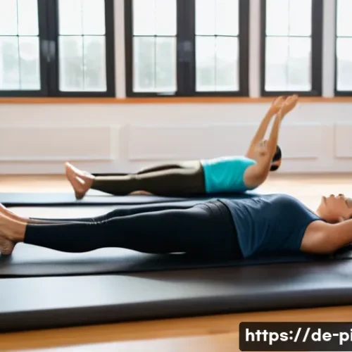 필라테스 강사 실기 강의 방법 - A serene Pilates studio scene featuring a diverse group of adult participants attentively practicing...