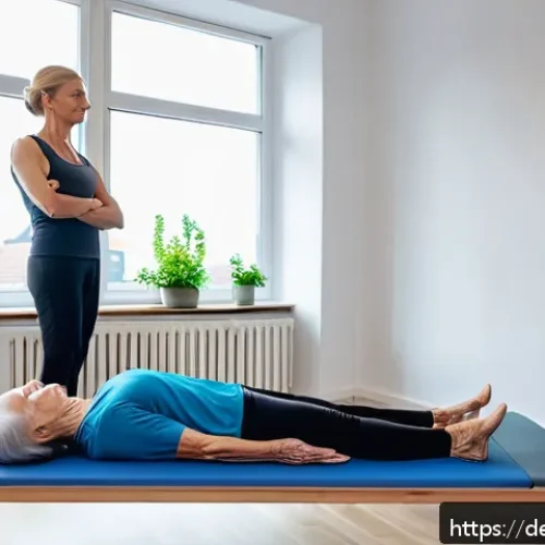 필라테스 강사 연봉 협상 팁 - A professional Pilates instructor in a modern urban studio in Munich, Germany, demonstrating a speci...